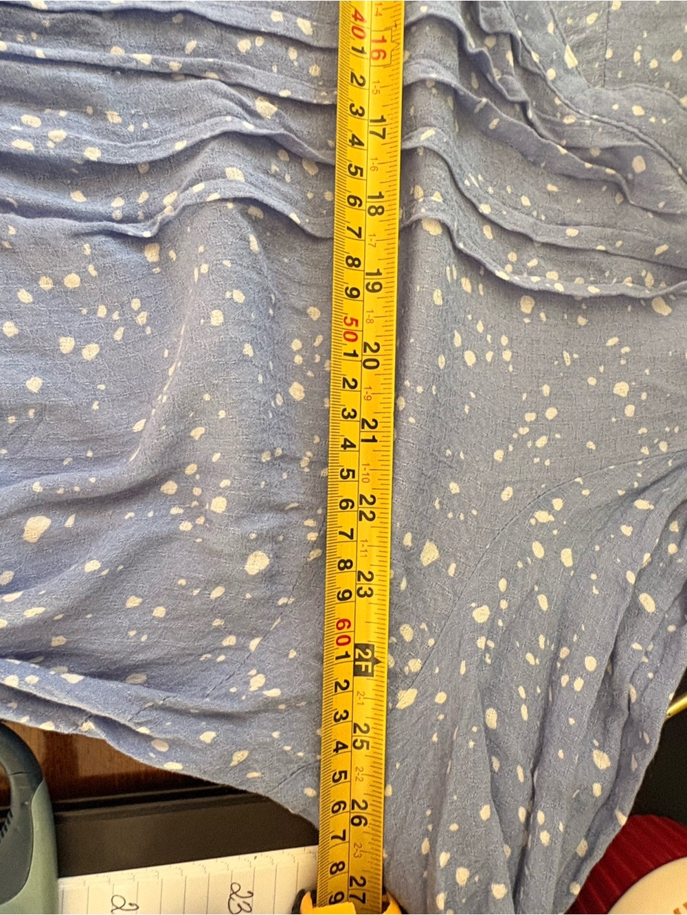 Size 20W Terra & Sky Light Blue Speckled V-Neck Tunic - Picture 5 of 12